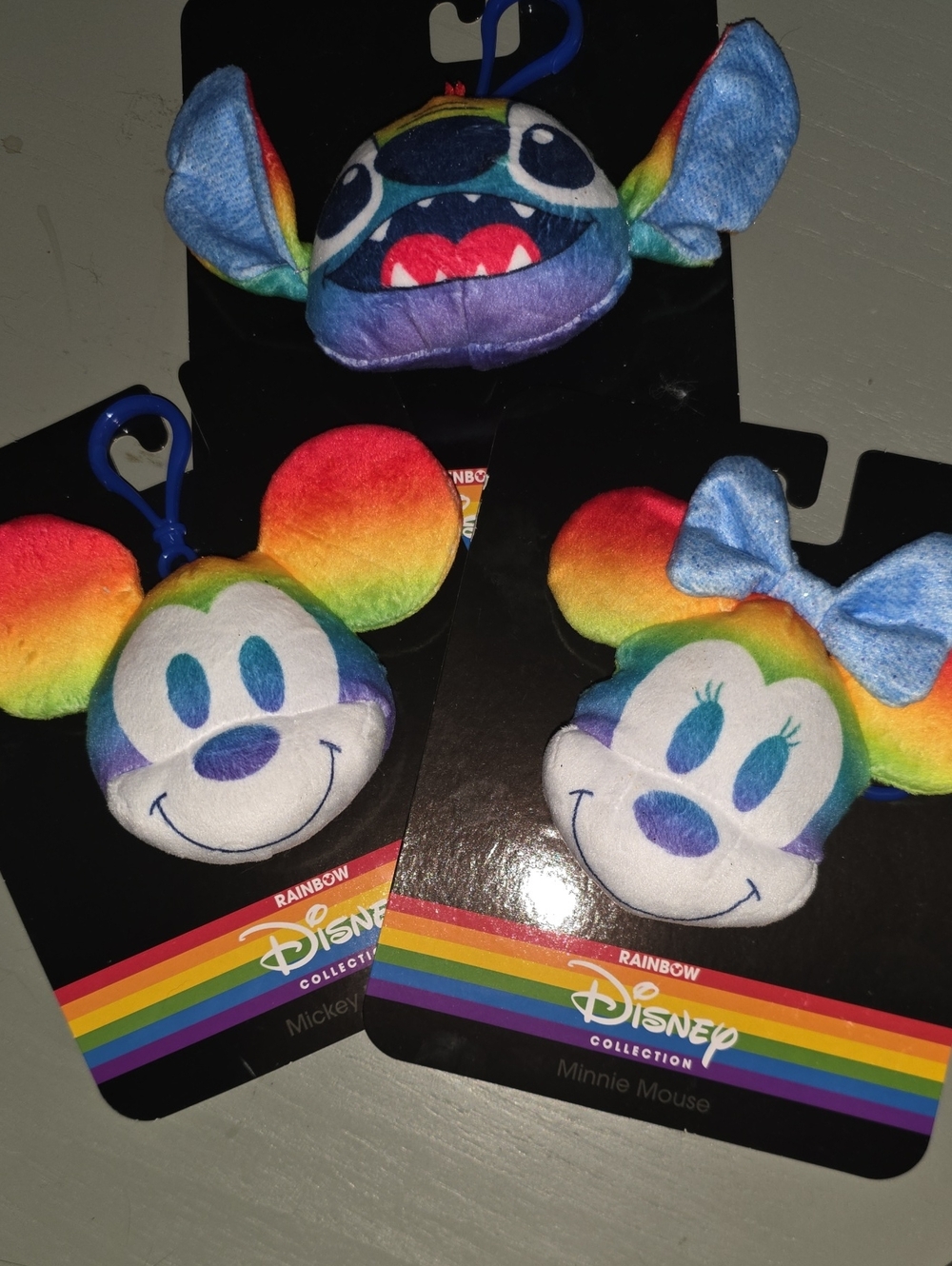 🌈 Disney Rainbow Collection Plush Bag Clips – NEW with Tags! 🌈